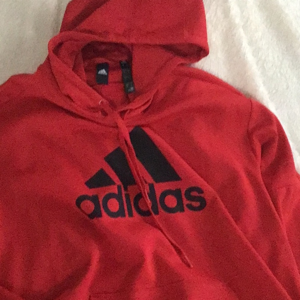 Adidas red hoodie size small